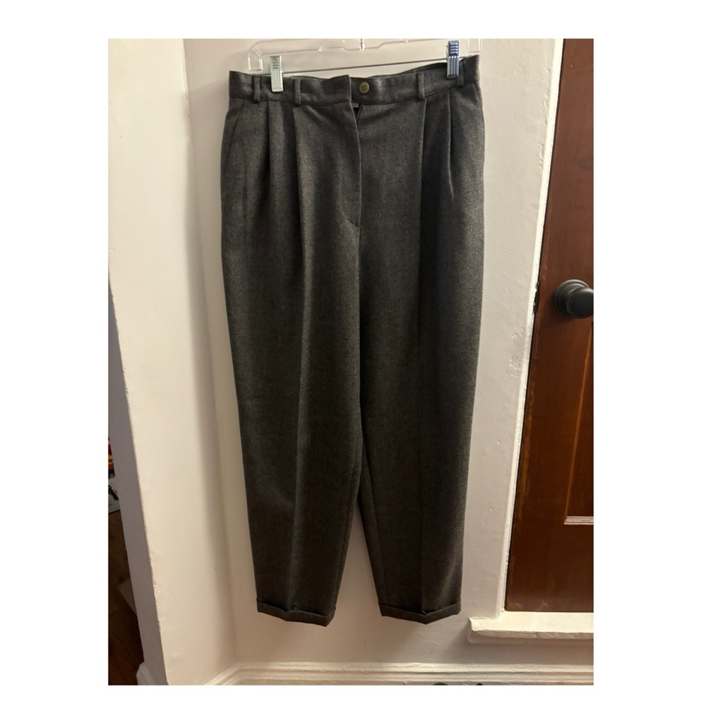 Vintage Giorgio Armani Grey Wool Pleated Trousers